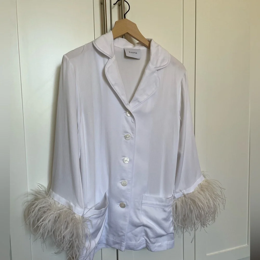 Sleeper Feather Blouse Pajama Top XS - Picture 4 of 8